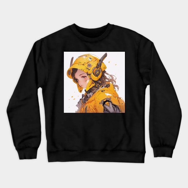 Anime Mech Girl Crewneck Sweatshirt by taoistviking